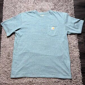 Carhartt Shirt Mens XL Blue Short Sleeve Loose Fit Pocket Tee Work Casual